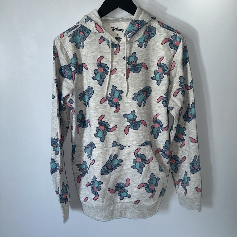 Disney Parks Women’s All Over Stitch Hoodie Size Small Sweatshirt Longsleeve - Picture 1 of 4